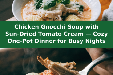 Chicken Gnocchi Soup with Sun-Dried Tomato Cream — Cozy One-Pot Dinner for Busy Nights Pinterest recipe pin