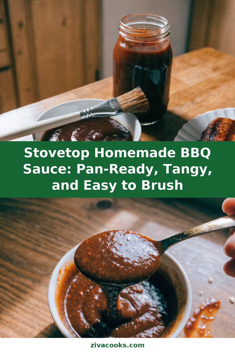 Stovetop Homemade BBQ Sauce: Pan-Ready, Tangy, and Easy to Brush Pinterest recipe pin