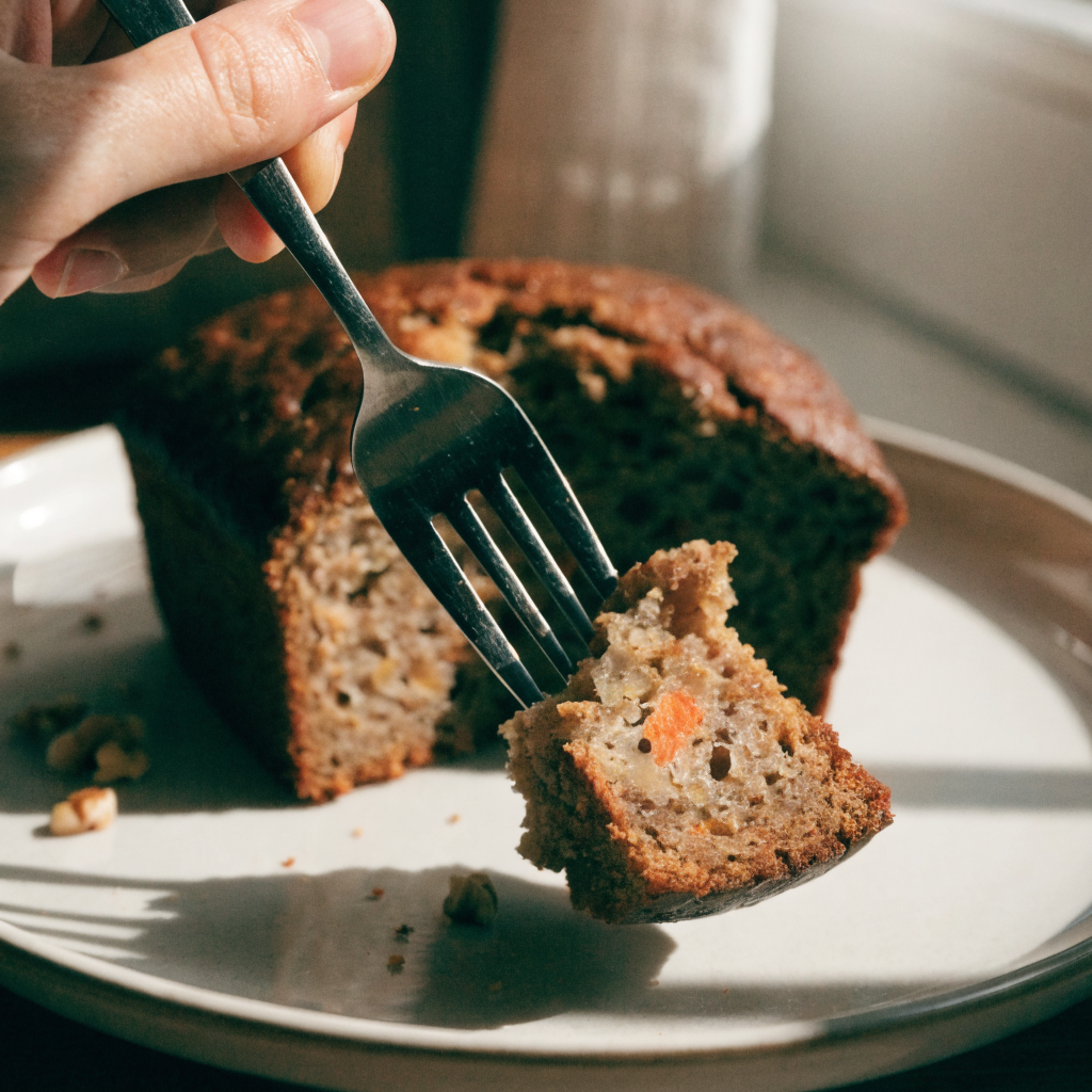 Close-up of carrot cake banana bread