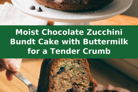 Moist Chocolate Zucchini Bundt Cake with Buttermilk for a Tender Crumb Pinterest recipe pin